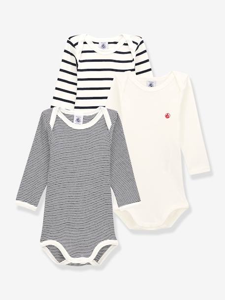 Bébé-Lot de 3 bodies manches longues PETIT BATEAU