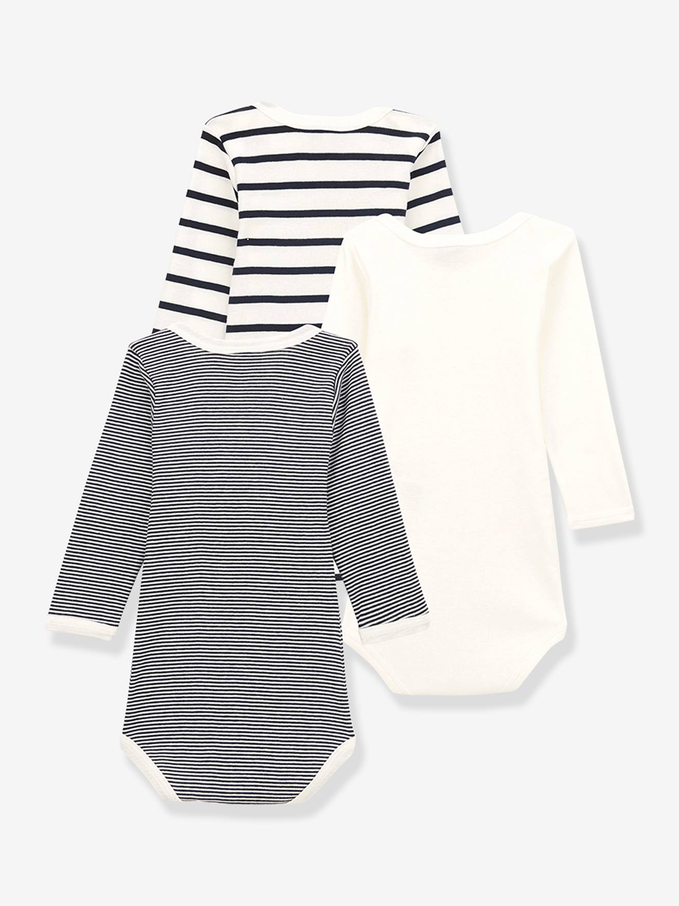 Lot de 3 bodies manches longues blanc (Petit Bateau) - Image 2