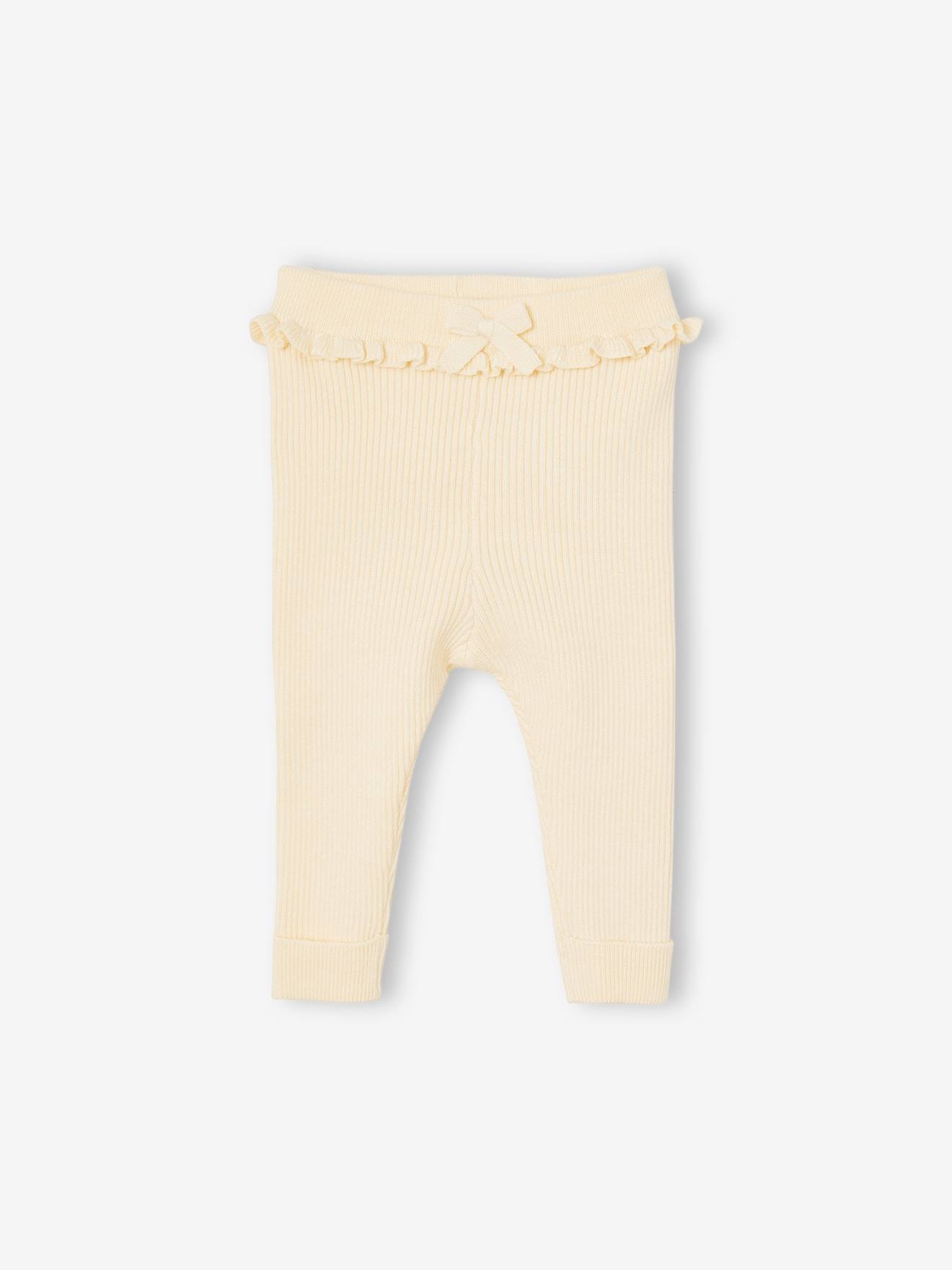 Legging en tricot bébé beige