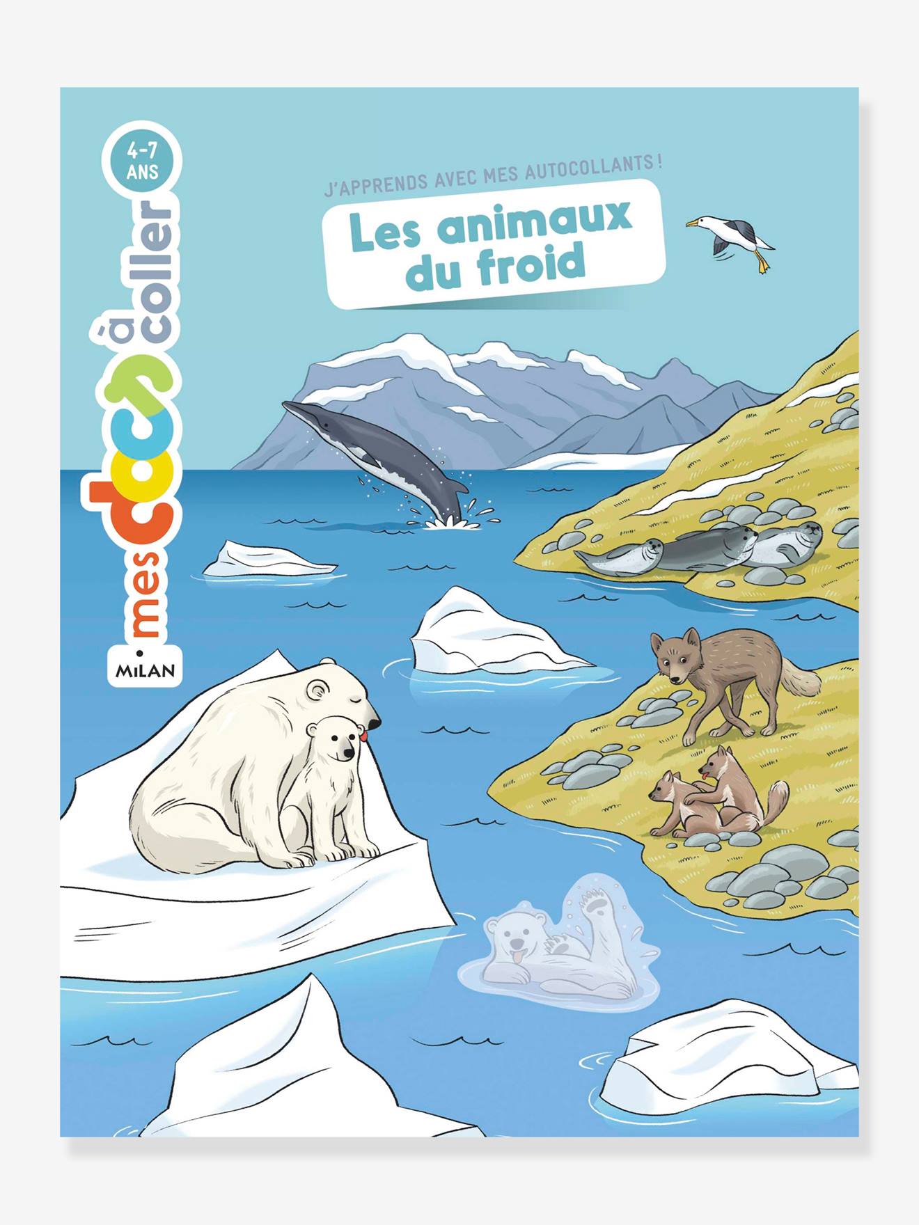 Docs à coller - Les animaux du froid MILAN blanc (Hachette Livre) - Couverture