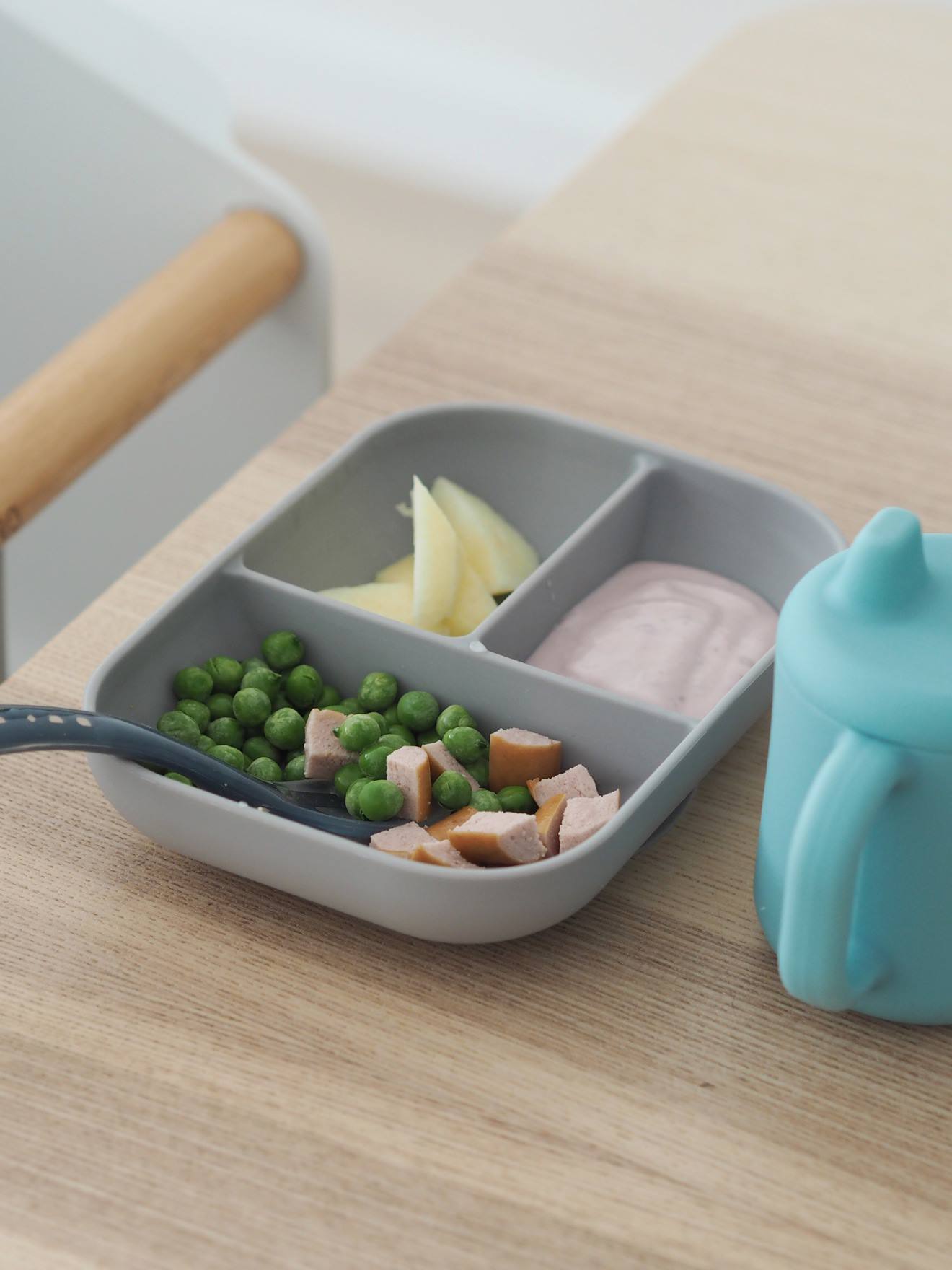 Coffret D’apprentissage 3 Pièces Beaba En Silicone Bleu