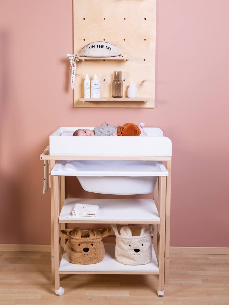 Table à langer avec baignoire intégrée CHILDHOME blanc/bois Childhome