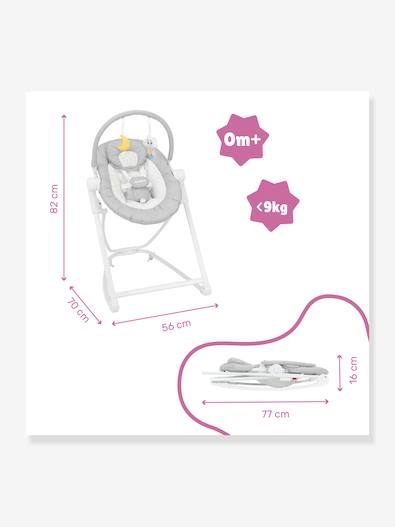 Transat en hauteur BADABULLE Compact’Up gris clair (candy) - Badabulle