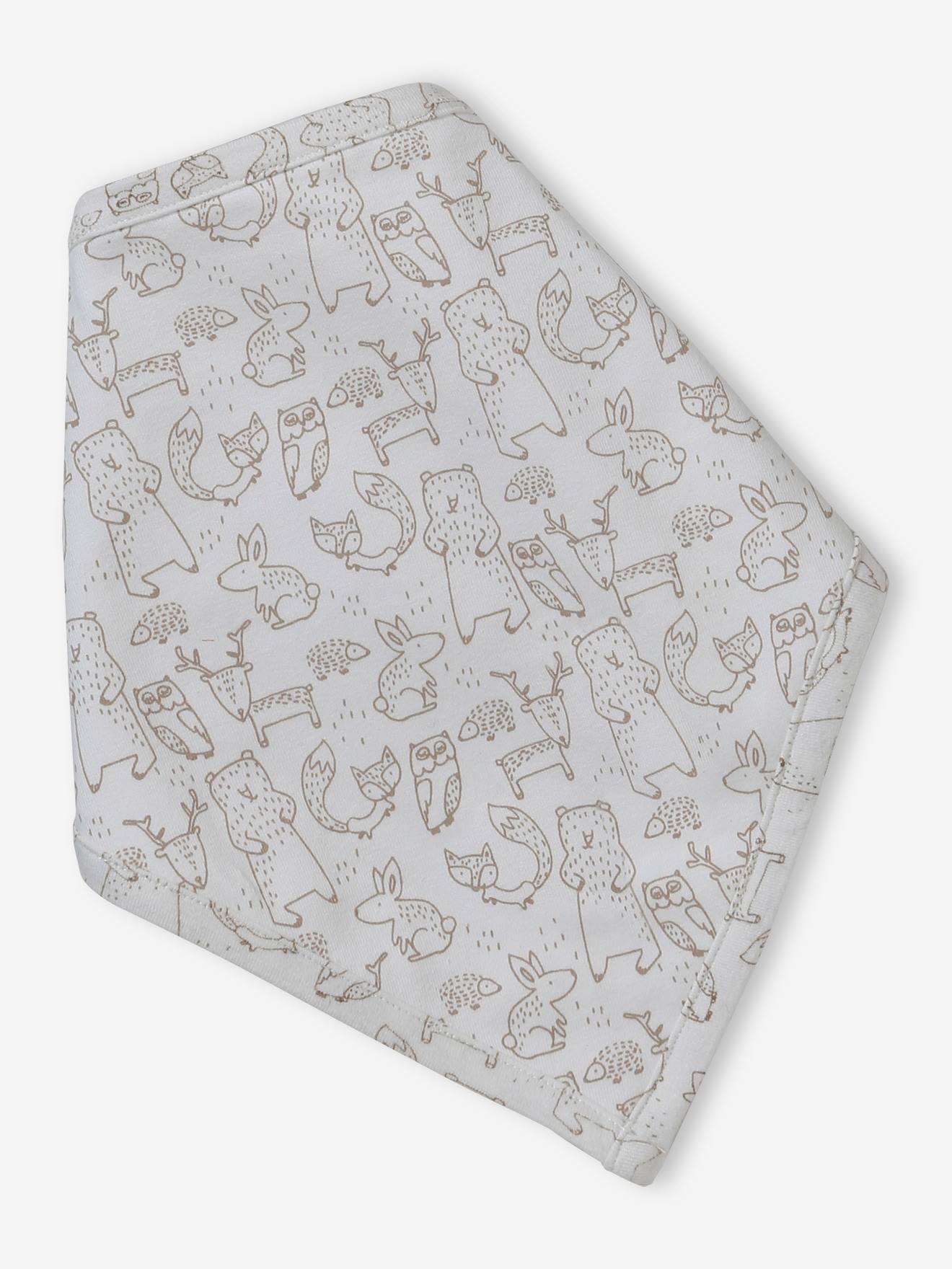 Ensemble bonnet + moufles + foulard + sac bébé imprimé personnalisable taupe (Vertbaudet) - Image 1