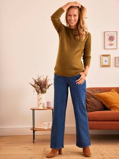 Vêtements de grossesse-Jean Wide Leg de grossesse entrejambe 78 cm