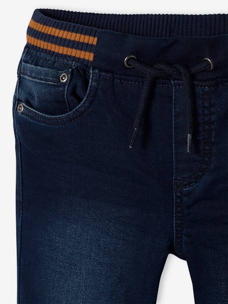 Jean garçon droit facile à enfiler denim effet molleton blue stone+BRUT FONCE+denim black+denim bleached+denim gris+double stone 9 - vertbaudet enfant 