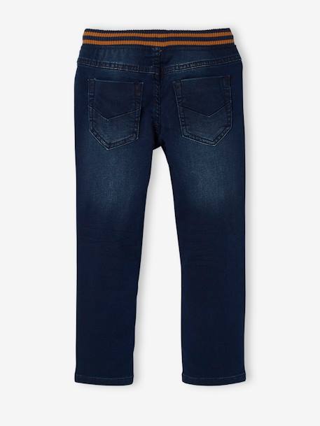 Jean garçon droit facile à enfiler denim effet molleton blue stone+BRUT FONCE+denim black+denim bleached+denim gris+double stone 8 - vertbaudet enfant 