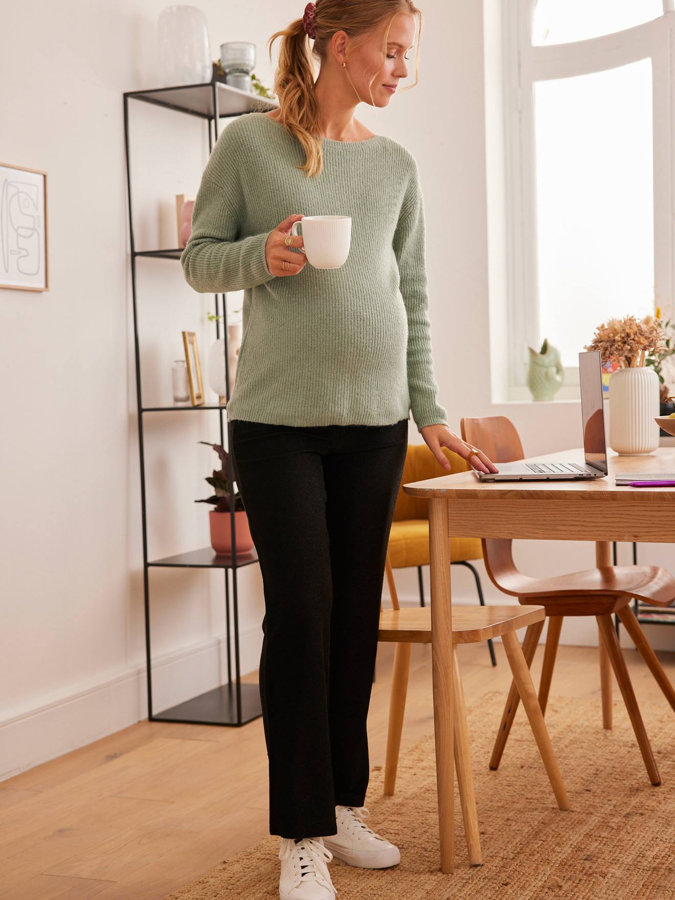 Pantalon large pour les fêtes de grossesse noir