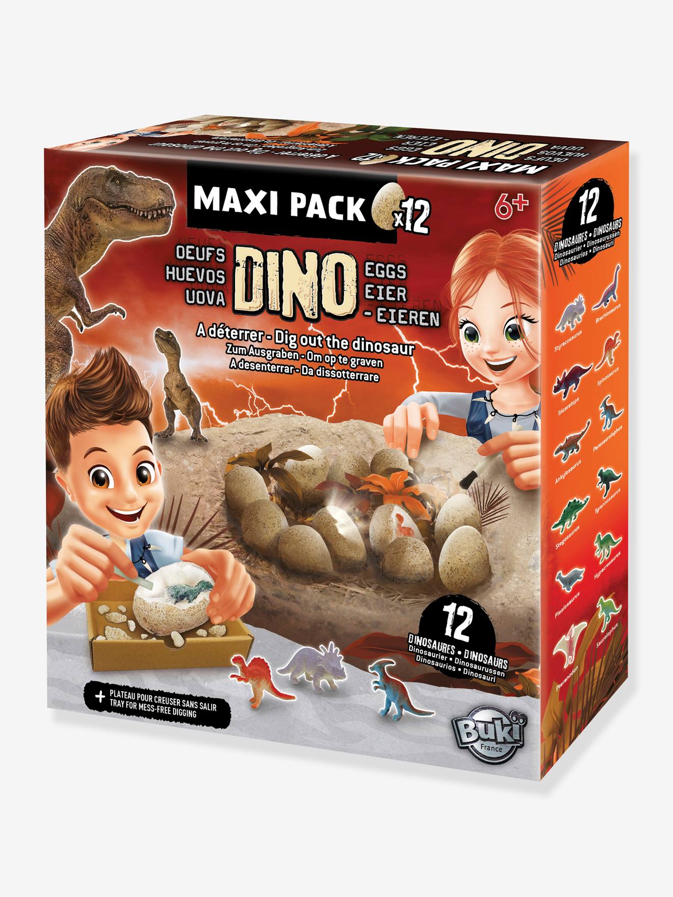 Maxi Pack 12 Oeufs Dinosaures - Buki Orange