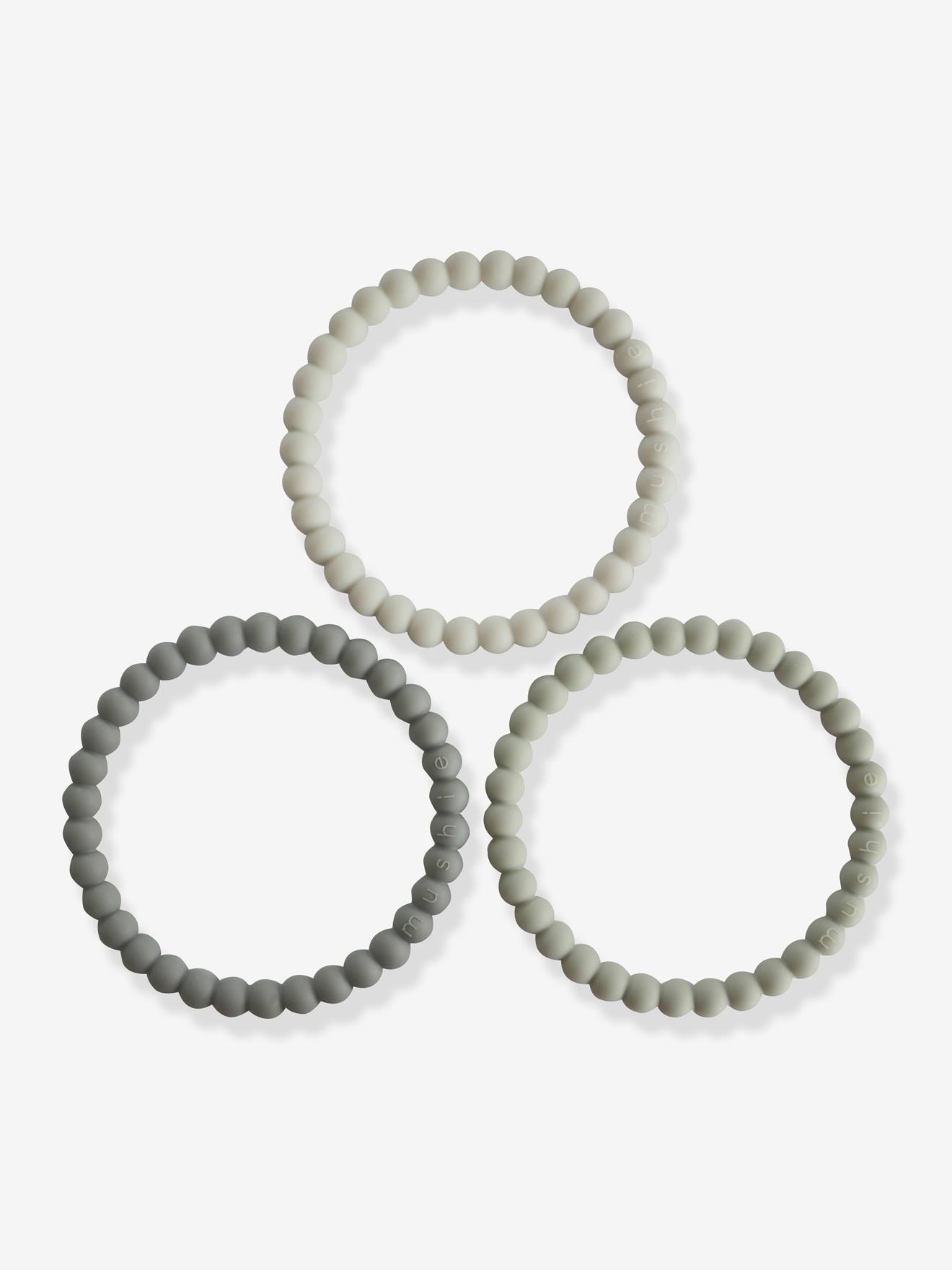 Lot de 3 bracelets de dentition perles - MUSHIE vert