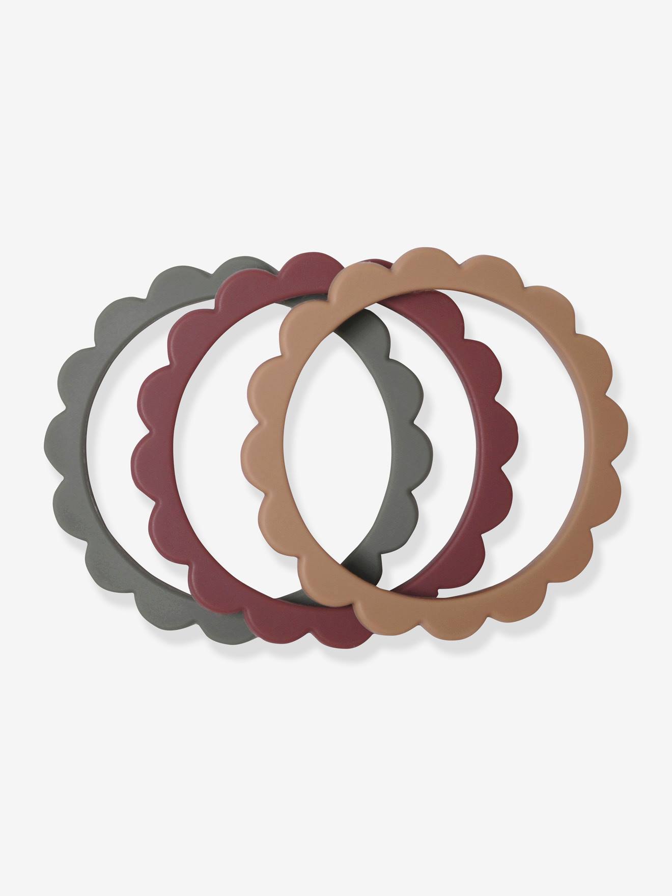 Lot de 3 bracelets de dentition Fleur - MUSHIE vert