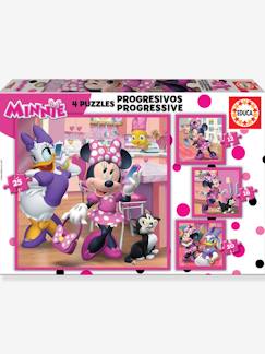 Idées cadeaux bébés et enfants-Puzzles 4 en1 progressifs Disney Minnie - EDUCA
