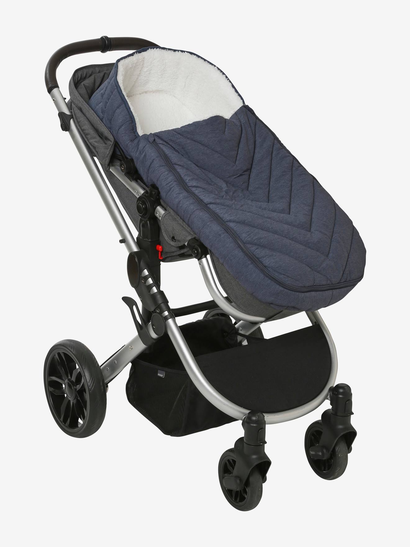Chancelière poussette esprit doudoune bleu nuit (Vertbaudet) - Image 1