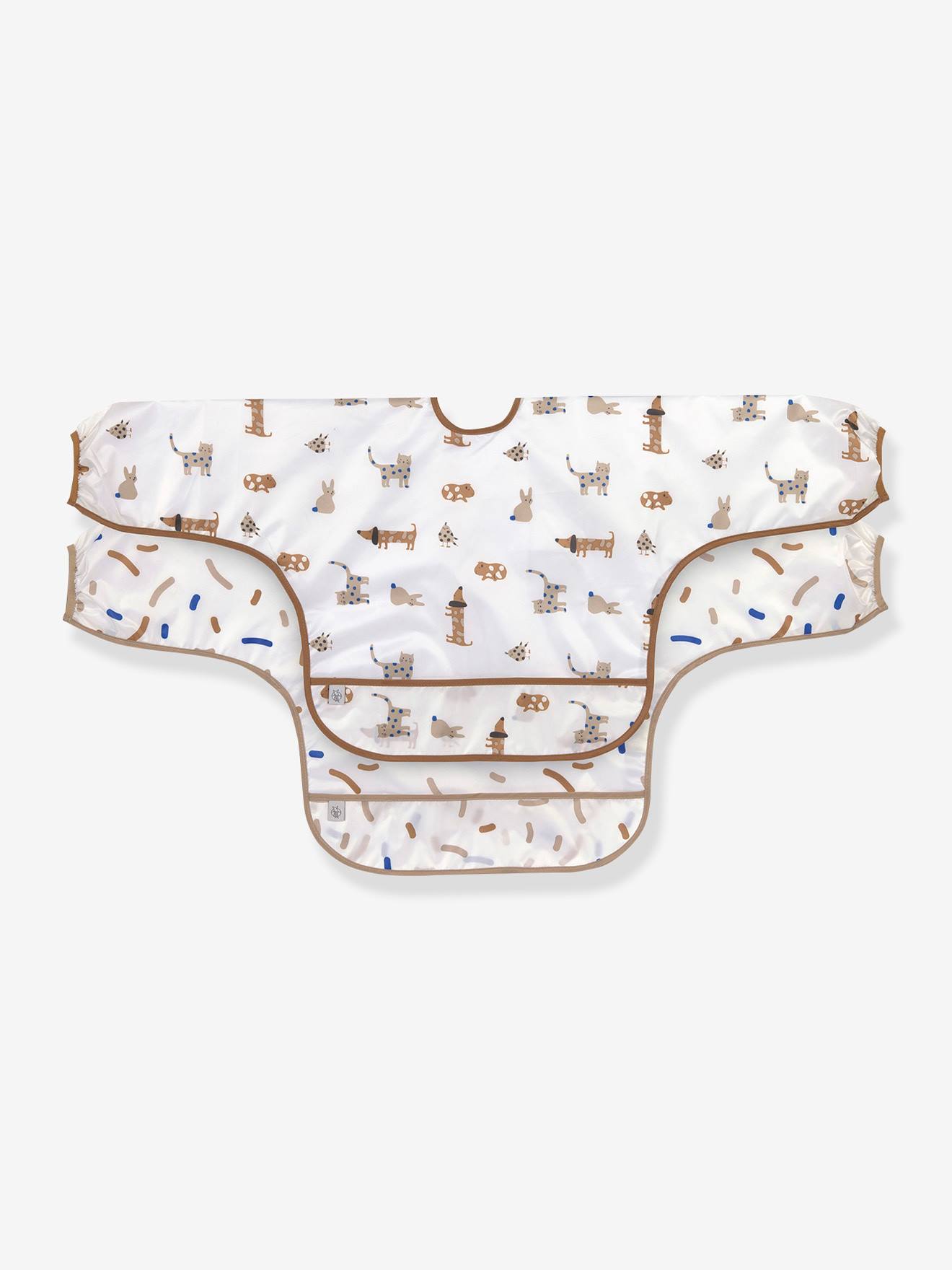 Lot de 2 bavoirs manches longues LÄSSIG little mateys royal bleu
