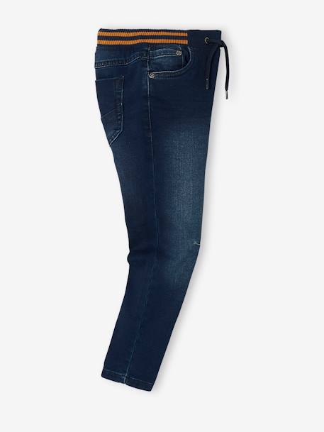 Jean garçon droit facile à enfiler denim effet molleton blue stone+BRUT FONCE+denim black+denim bleached+denim gris+double stone 10 - vertbaudet enfant 