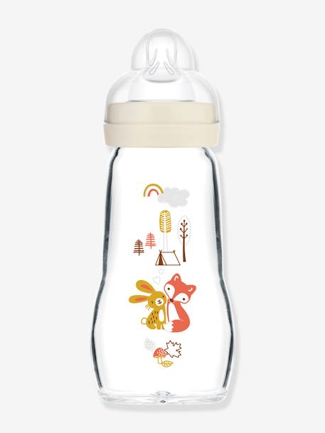 Mam - Biberon verre 260 ml Feel Good débit 2 beige