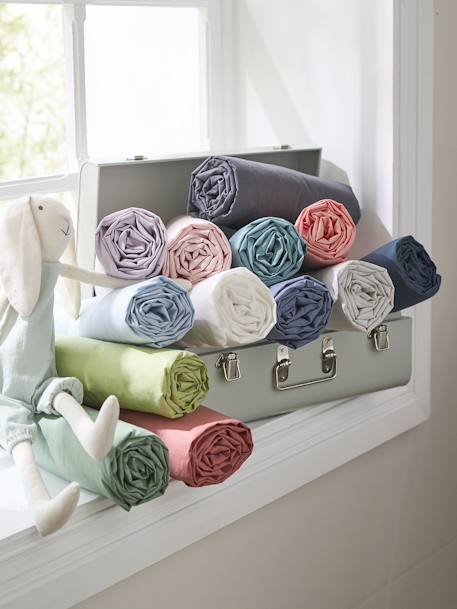 Drap-housse uni enfant anthracite+bleu clair+bleu jean+corail+ecru+ecru+gris+lilas+marine+pistache+rose clair+terracotta+vert+vert bleuté+vert sauge 26 - vertbaudet enfant 