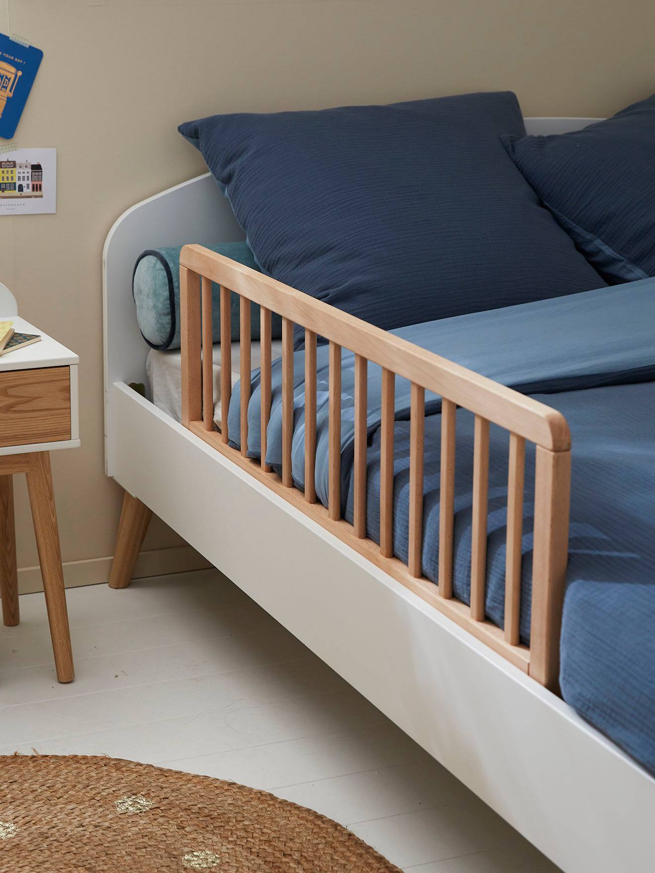 Barrière de lit en bois Hêtre Brut de Formula Baby, Barrières de lit :  Aubert