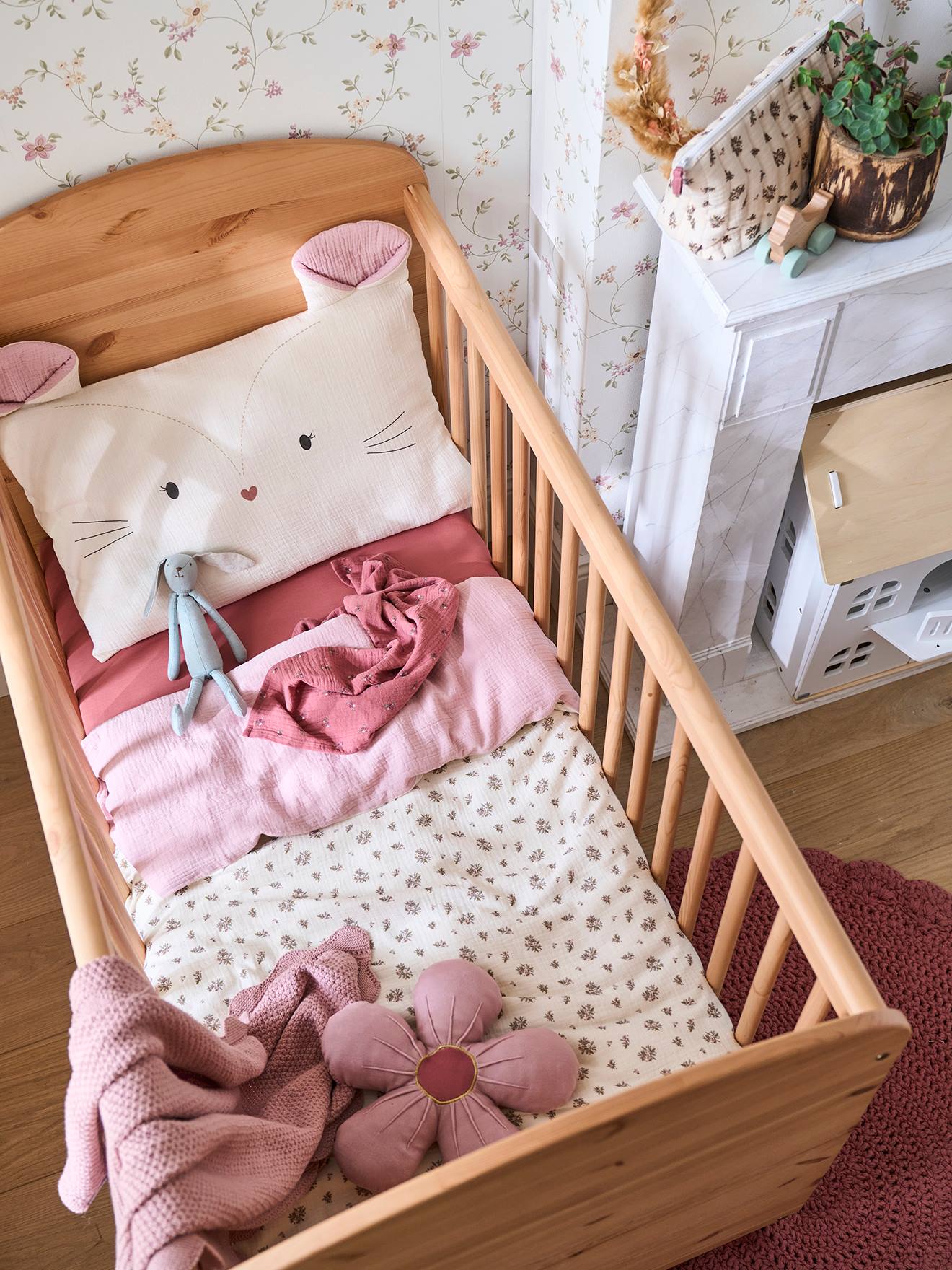 Housse de couette bébé en gaze de coton GRENIER écru / multicolore (Vertbaudet) - Image 2