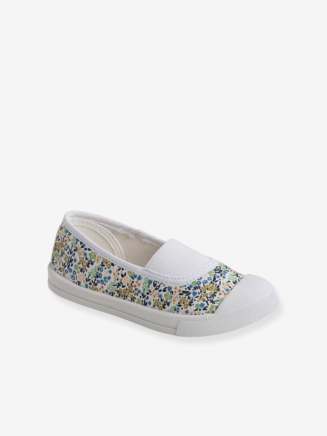 Tennis élastique enfant blanc imprimé