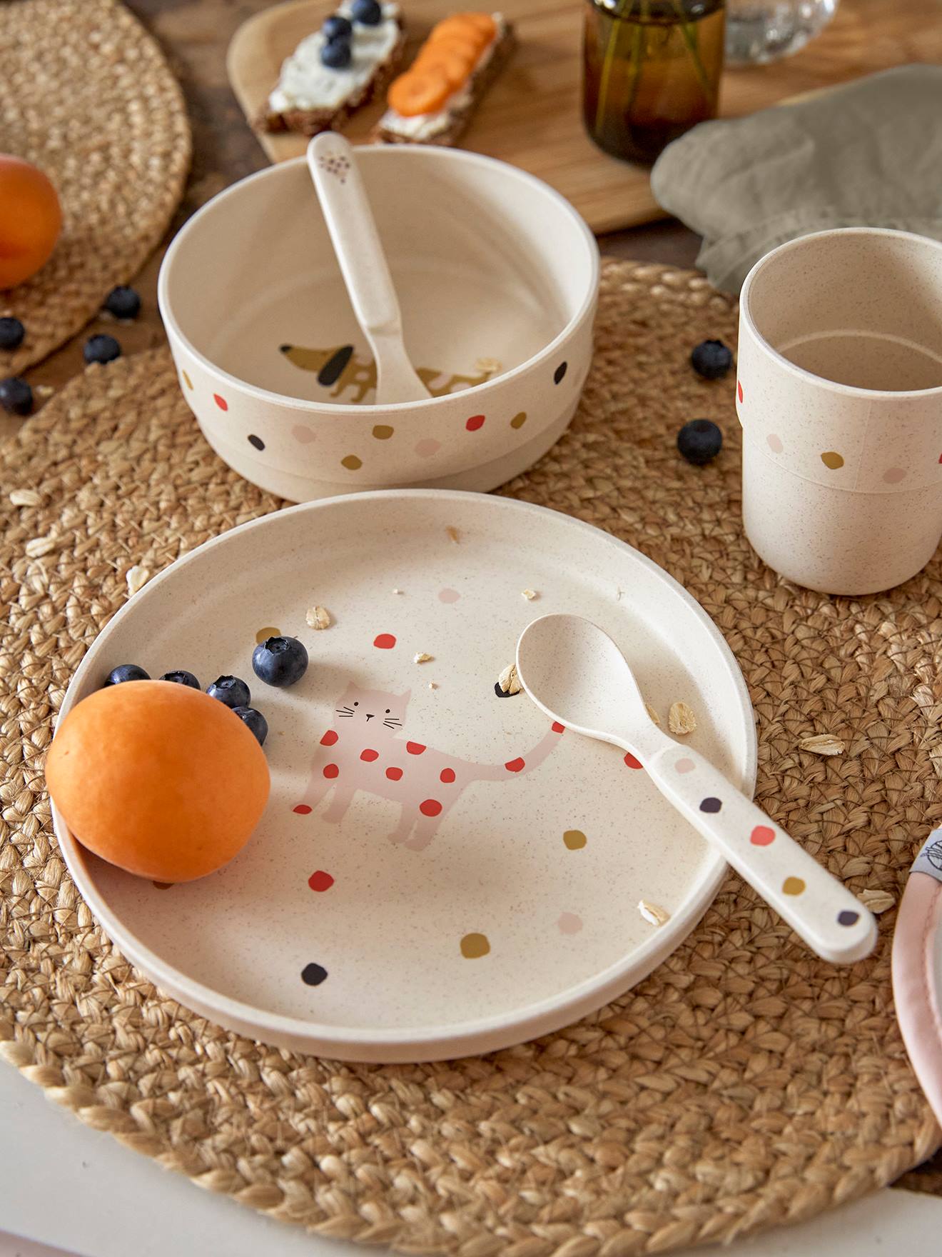 Coffret repas 4 pièces LÄSSIG little mateys orange épicée