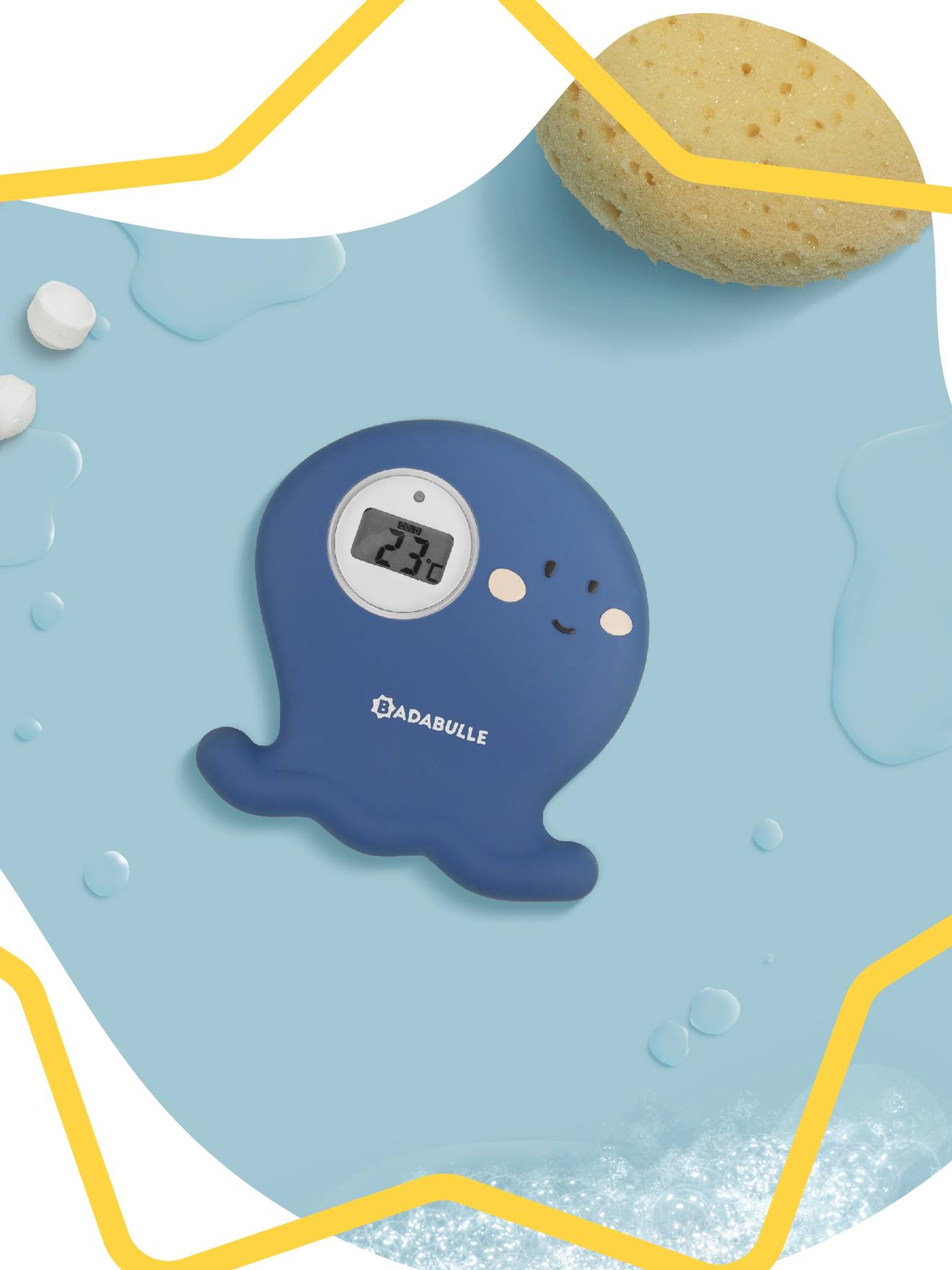 Thermomètre de bain et d'ambiance Poulpe bleu