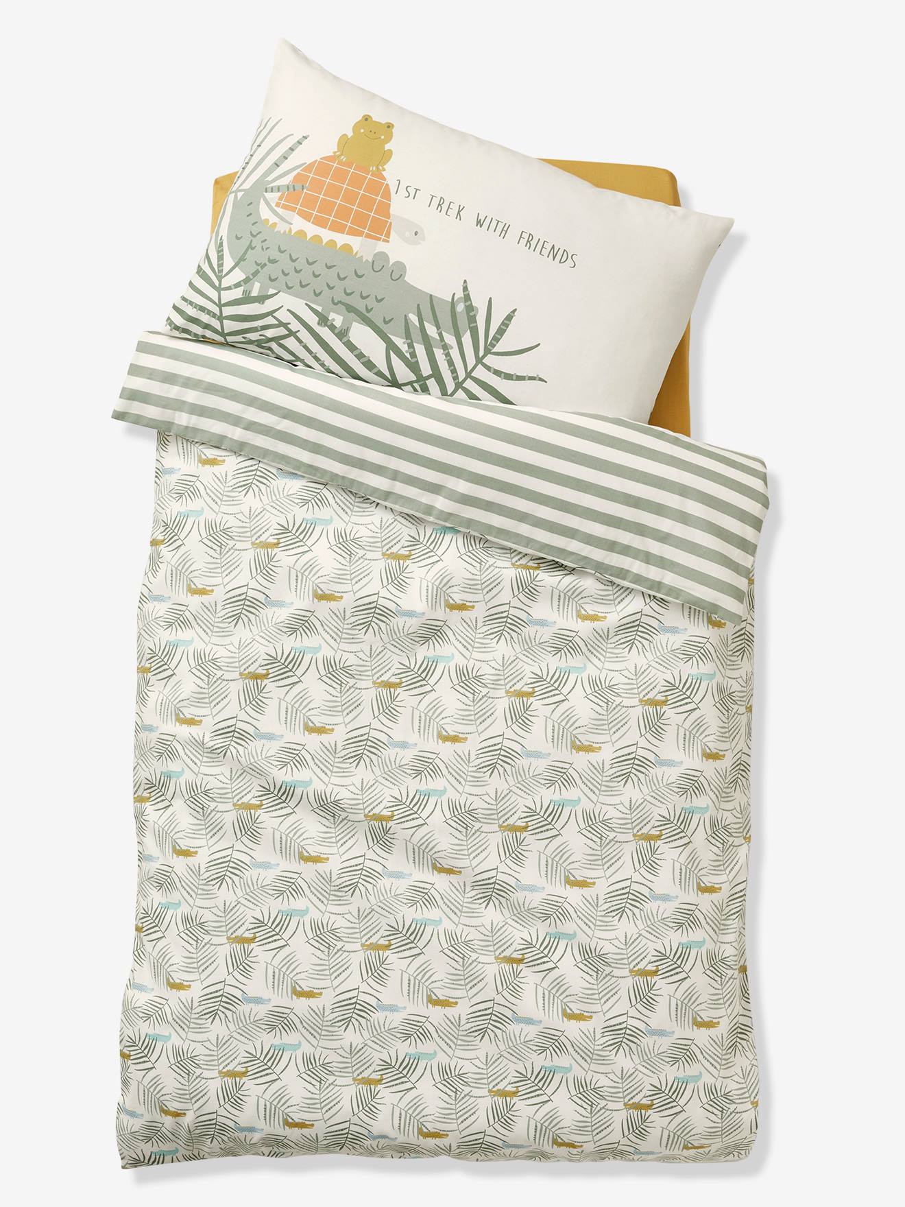 Housse de couette bébé TREK blanc imprimé