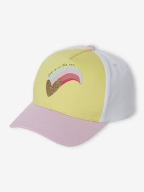 VERTBAUDET Casquette Cerise Fille - 100% Coton, Visière Rigide, Fermeture élastique Avec Nœud