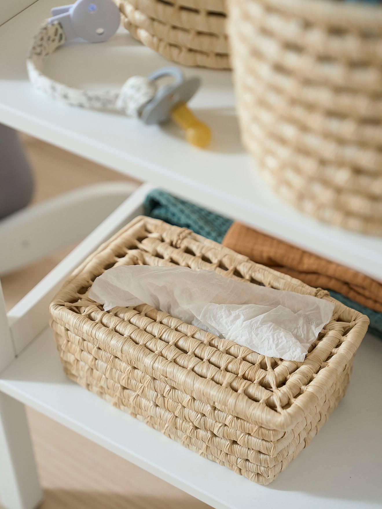 Boîte à mouchoirs en feuilles de maïs naturel