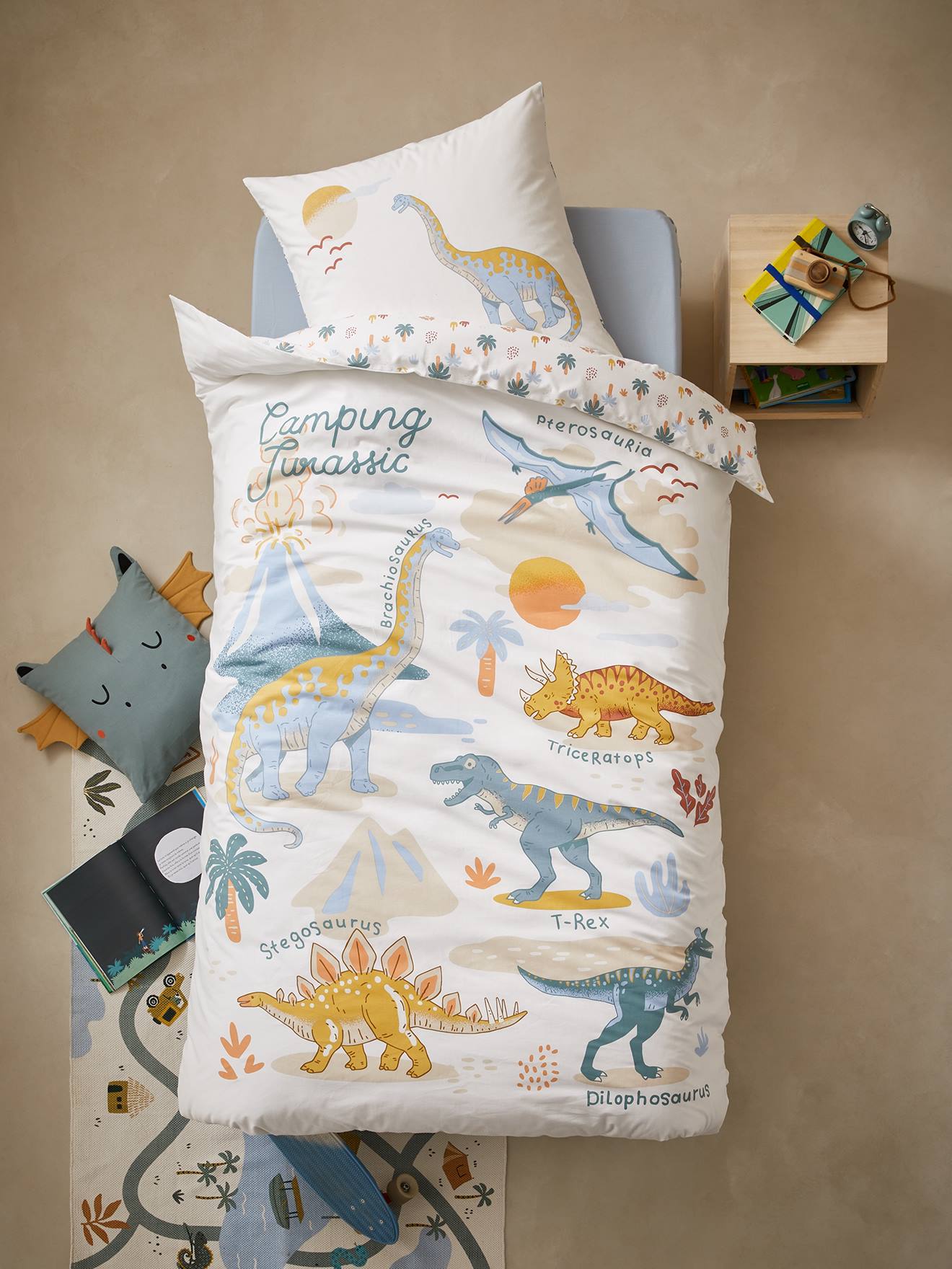 Parure enfant JURASSIC CAMP blanc imprimé