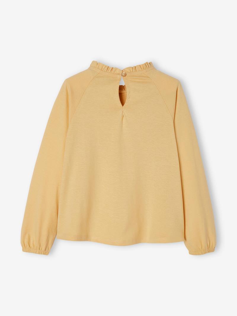 Tee-shirt Blouse Fille Broderie Anglaise - 100% Coton - Manches Longues - Taille 10 Ans - Vert Foncé