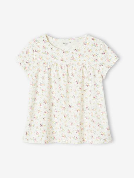 Fille-T-shirt, sous-pull-T-shirt-T-shirt blouse à fleurs fille