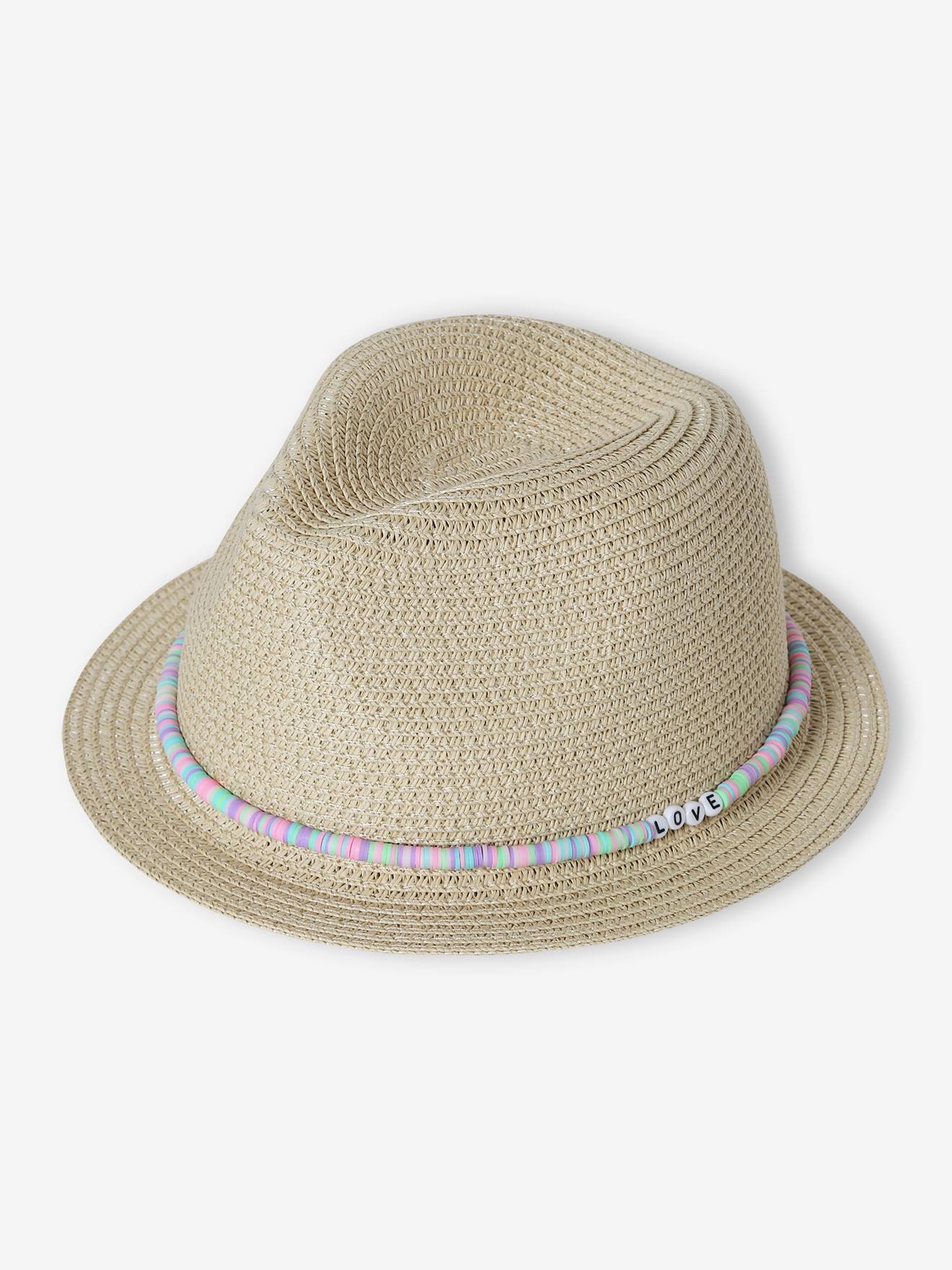 Chapeau Borsalino Aspect Paille Pour Garçon - Vertbaudet, Ruban Rayé, Style élégant