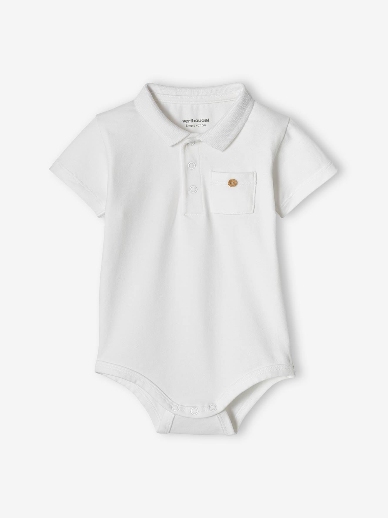 Lot de 2 bodies bébé naissance ouverture polo bleu ciel (Vertbaudet) - Image 1