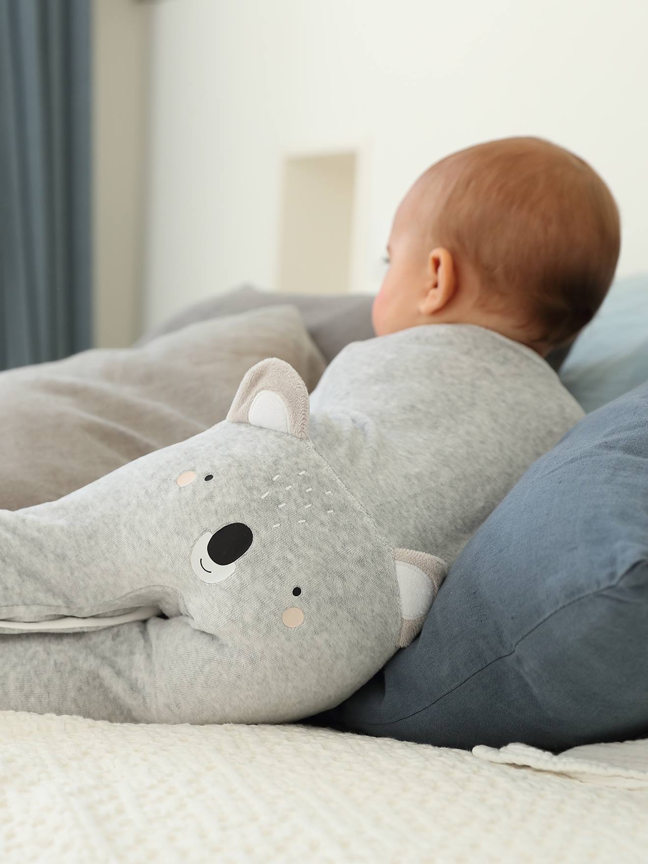 Pyjama bb mixte velours animal personnalisable gris chin 20 €