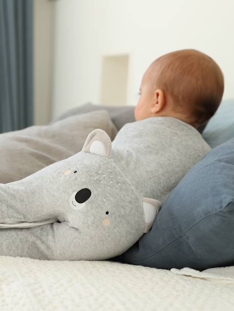 Pyjama bébé mixte velours animal personnalisable beige chiné+gris chiné 10 - vertbaudet enfant 