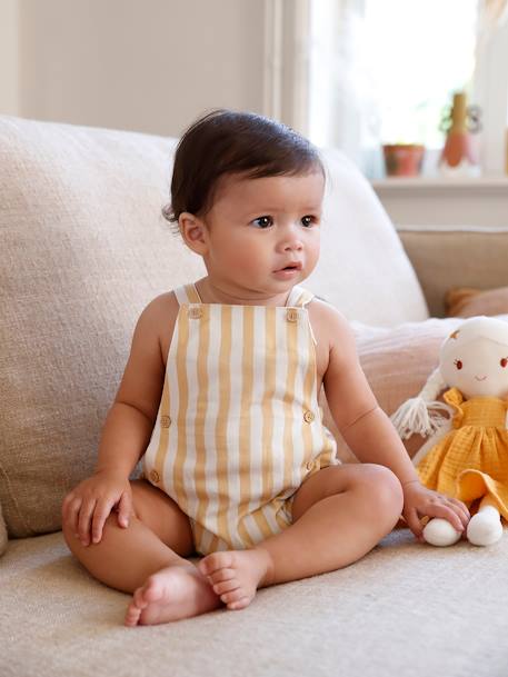 Vertbaudet - Combinaison bébé naissance forme barboteuse jaune pâle