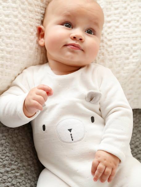 Bébé-Pyjama bébé mixte en velours ours