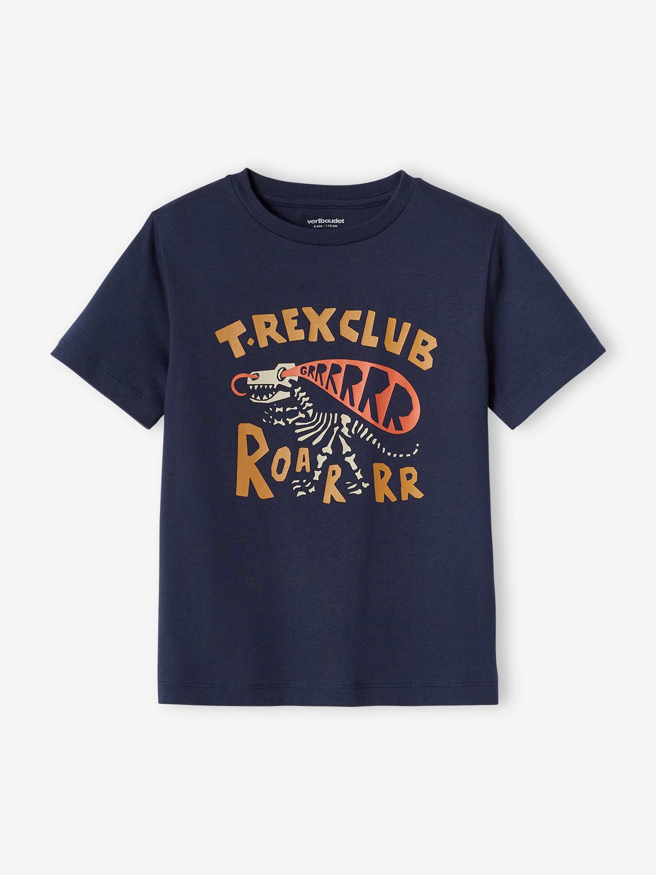 T-shirt dinosaure garçon bleu nuit