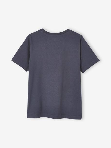 Tee-shirt animal ludique garçon bleu nuit+gris chiné 2 - vertbaudet enfant 