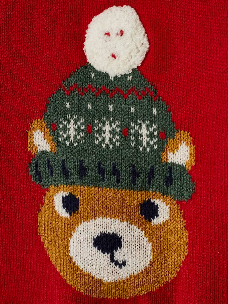 Pull de Noël bébé motif ours rouge Vertbaudet