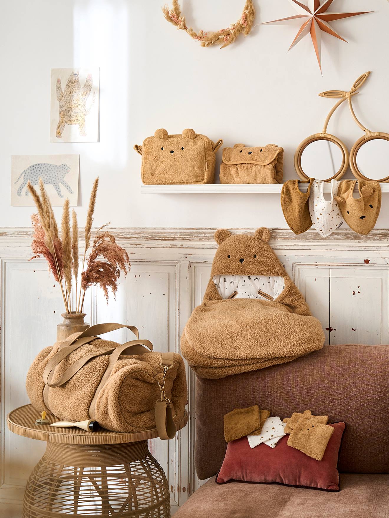 Trousse de toilette Ourson en éponge caramel (Vertbaudet) - Image 2