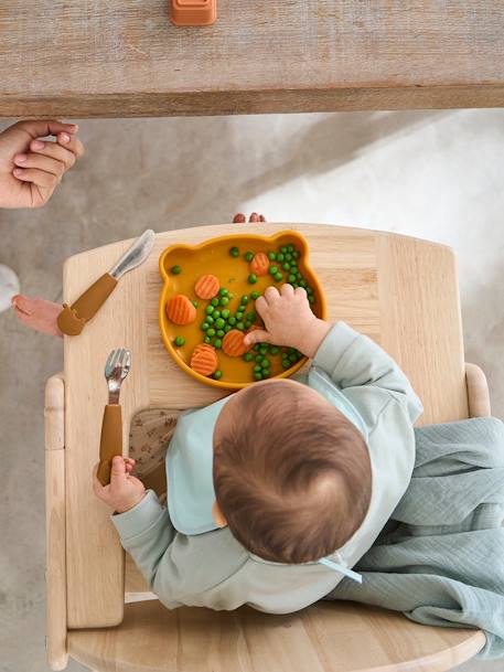 Vertbaudet - Coffret repas en silicone Ours caramel