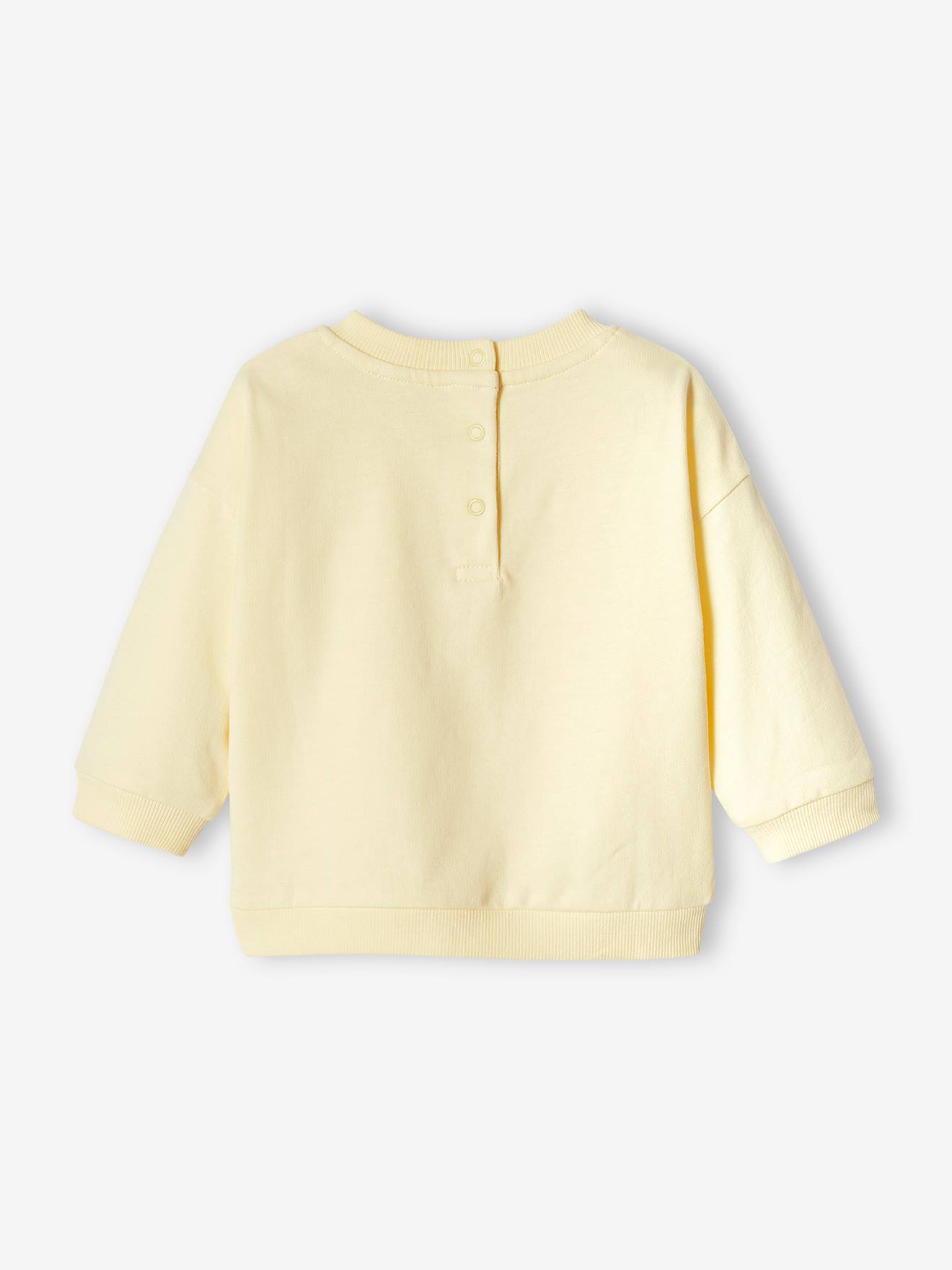 Sweat imprimé bébé jaune pastel (Vertbaudet) - Image 1