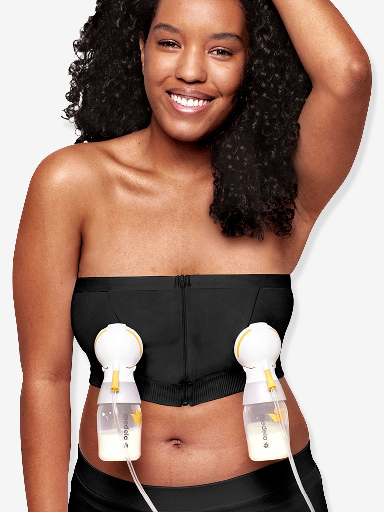 Bustier d'expression Hands-free pour lait maternel noir