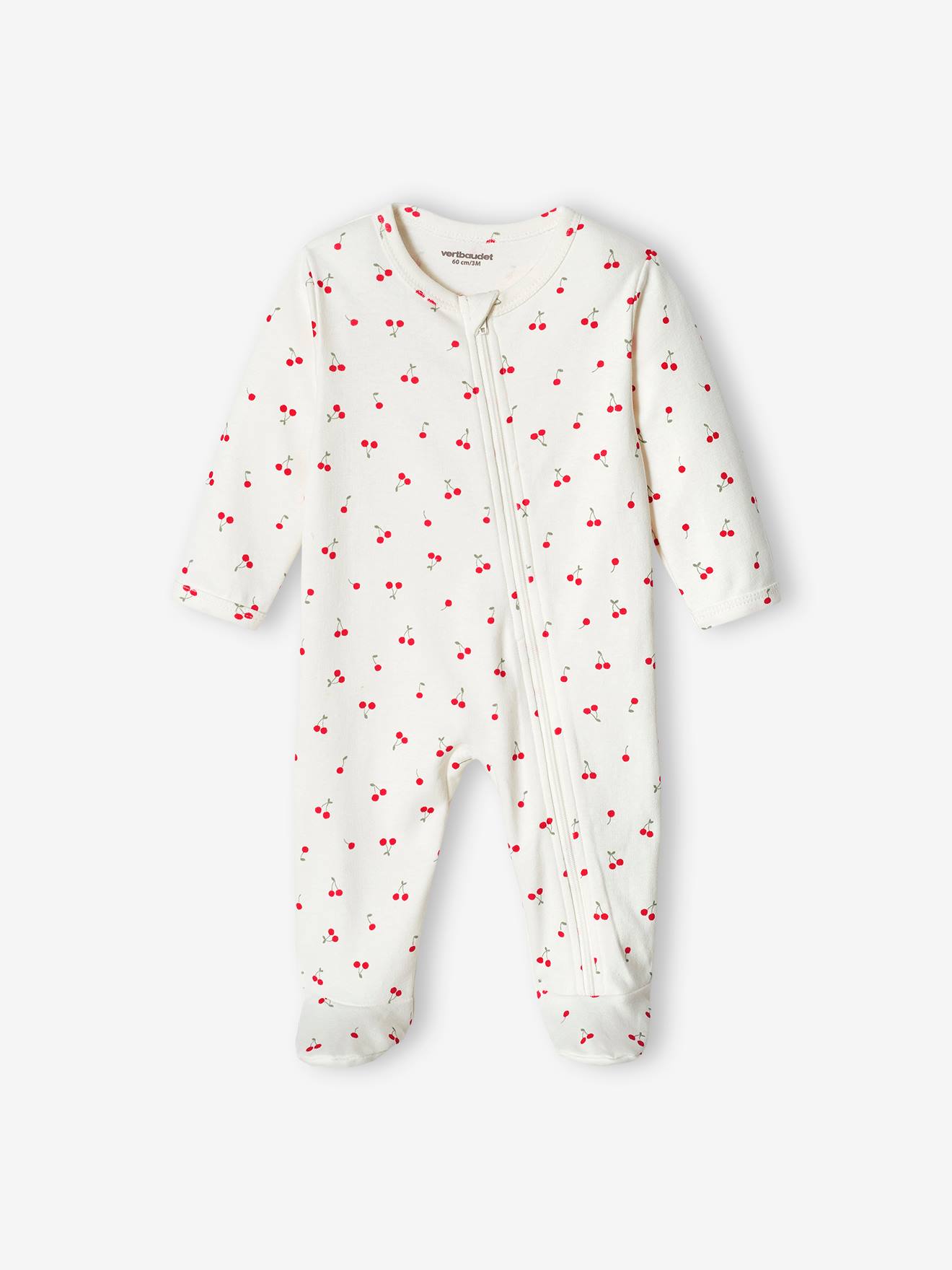 Lot de 2 dors-bien "cerise" bébé fille interlock rose pâle (Vertbaudet) - Image 2
