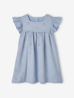 -Robe cérémonie en broderie anglaise fille gaze de coton