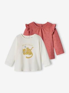 -Lot de 2 T-shirts bébé manches longues