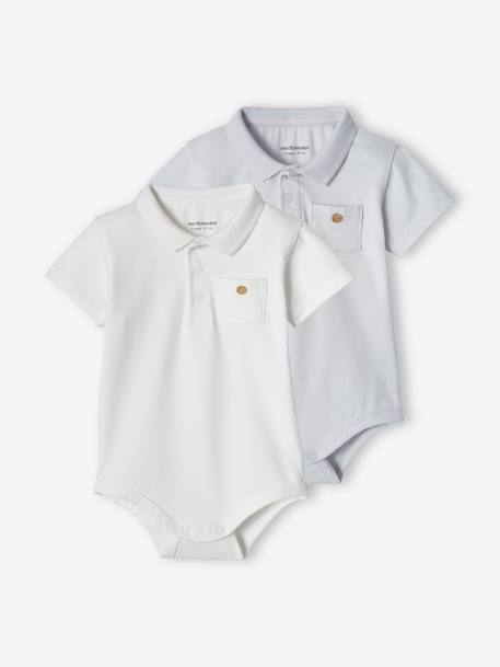 Bébé-Lot de 2 bodies bébé naissance ouverture polo 