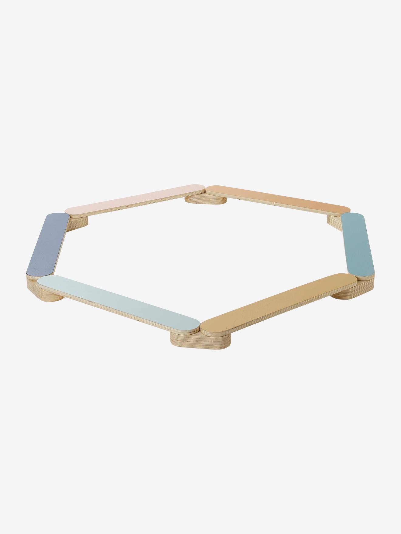 Navaris Poutre d'équilibre en Bois pour Enfants - Module motricité bébé avec 6X Planche Jouet d'équilibre intérieur extérieur - Parcours de motricité éducation Montessori